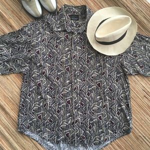 Vintage Retro 90s Greg Norman Tribal Golf Shirt XL